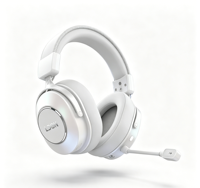 Casque sans fil supra-auriculaire LDON F09 pour Bluetooth 5.3 avec affichage numérique, éclairage RGB, transducteur dynamique et coussinets en cuir protéiné