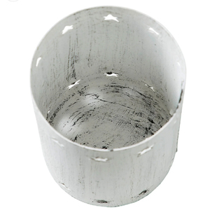 Ensemble de 2 porte-bougies votives en métal blanc vieilli motif flocon de neige, porte-bougies votives de Noël motif flocon de neige - Product Image 4