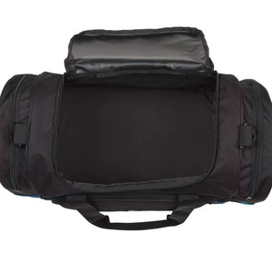 Black Polyester Duffel Bag With Blue Stripe And Multiple Zippered Pockets Portable Fashionable Design - Product Image 5