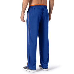 Men's Blue Polyester Straight Sweatpants Elastic Waist Drawstring Casual Lightweight <b>Summer</b> <b>Pants</b> With Side Stripe Open Bottom - Product Image 3
