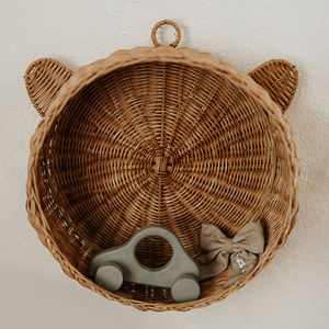 Cestas de pared de ratán tejidas a mano, ecológicas, organizador de almacenamiento para habitación infantil, cesta para colgar en la pared - Product Image 1