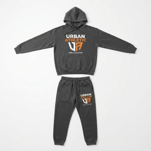 Vêtements de sport décontractés personnalisés en gros avec logo, sweat-shirt et pantalon de survêtement unisexe, ensemble deux pièces - Product Image 2