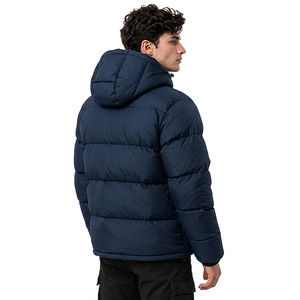 Chaqueta Acolchada con Capucha Azul Marino para Hombre, Cierre de Cremallera, Gruesa, Informal, para Invierno - Product Image 5