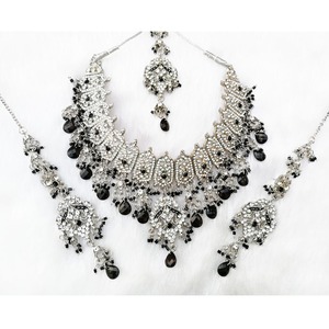 Luxury Gold Plated Alloy Bridal Necklace Earring Headpiece Set Women Pearl Flower Design Vintage Wedding Engagement Anniversary - Product Image 1