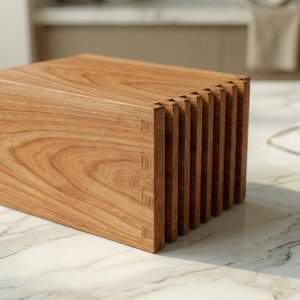 Organisateur de couteaux de cuisine en bois de luxe, support de rangement minimaliste pour couverts, pour café, restaurant et maison, porte-couteaux décoratif - Product Image 5