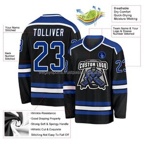 Venta al por mayor personalizado Toronto Hockey Jersey de alta calidad transpirable malla uniforme sublimación tecnología de impresión OEM ropa de hockey sobre hielo - Product Image 3