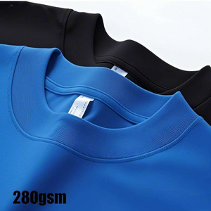 Camiseta de Cuello Redondo para Hombre, 100% Algodón, Corte Regular, Color Sólido, Informal, de Punto, Manga Corta, 280 g/m², Diseño Liso, de Bangladesh - Product Image 1