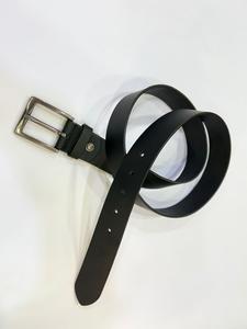 Ceinture classique en cuir PU noir avec boucle à ardillon métallique, sangle ajustable, pour tenue décontractée, formelle, jeans, bureau, design durable - Product Image 2