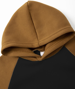 Baby Children Breathable Hooded Sweatshirt 100% Cotton Black Brown Regular Sleeve Casual Autumn Wear Knitted Fabric Unlined - Product Image 5