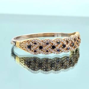 Black Onyx 925 Sterling <b>Silver</b> 14K Gold Plated <b>Bracelet</b> Adjustable <b>Cuff</b> Natural Gemstone Jewelry Elegant Gift For Women - Product Image 3