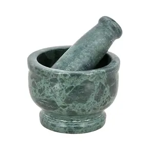 Green Granite Garlic Pugging and Smasher Handmade Marble Mortar and Pestle Hot Selling and High Quality Herb Grinder