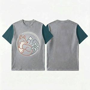 Camiseta holgada estampada para hombre, manga corta, estilo urbano, algodón grueso, venta al por mayor en EE. UU. y Europa, camisetas para hombre - Product Image 6