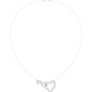 Fashionable Engagement Party Wedding Gift Jewelry 925 Sterling Silver <b>Gold</b> Plated Moissanite Diamond <b>Infinity</b> Heart Link Chain - Product Image 5