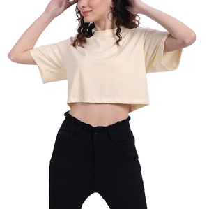 Camisetas Cortas Extra Grandes de Algodón 100% Ecológico para Mujer, Diseño Personalizado, Manga Corta, Hombros Caídos, Corte Holgado - Product Image 2