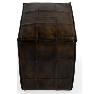 Puf Otomano de Cuero de Diseño con Tapicería Contemporánea, Estructura de Madera Sólida, Cómodo Reposapiés para Uso en Hoteles - Product Image 1