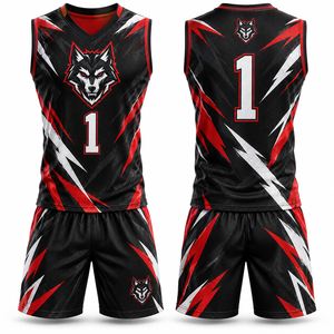 Ensemble moderne de maillot et short de basketball, coutures lisses, taille élastique, empiècements latéraux, tenue de terrain, kit d'équipe, logo personnalisé, vente au détail - Product Image 2