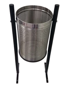 2026 Outdoor Stainless Steel Cylindrical Dust <b>Bin</b> Open Top <b>Metal</b> <b>Waste</b> <b>Bin</b> for Public Use - Product Image 5