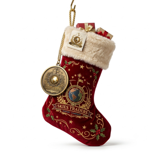 Chaussette de Noël classique personnalisée en velours rouge avec bordure en fourrure blanche et étoile argentée brodée – Sac cadeau de fêtes en gros - Product Image 2