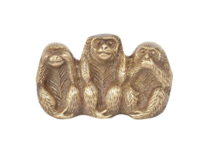 Figurine Art Déco en Polyrésine Faite à la Main, Motif Animalier Trois Singes (Ne pas entendre, ne pas voir, ne pas parler le mal), Décoration de Table - Product Image 1