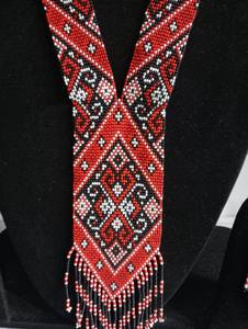 Bloque Rojo y Negro Único | Chunky | Étnico | Tribal | Collar de cuentas | Único | Collar de mujer africana con pendientes, para regalar - Product Image 6