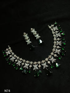 Classic American Diamond Bridal Jewelry <b>Set</b> Two-Piece Necklace and Earrings <b>for</b> <b>Wedding</b> Fashionable Classic Style - Product Image 3