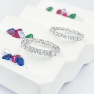 แหวนเพชรโมอิสสีเงินแท้สำหรับงานแต่งงานแหวนปาร์ตี้ออกแบบได้ตามต้องการ - Product Image 1