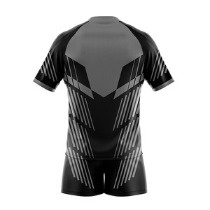 Conjunto de Camiseta de Rugby Sublimada Personalizada para Hombre, Manga Corta, Estampado Geométrico, Absorbe la Humedad, Ajuste Atlético, Uniforme para Todas las Temporadas - Product Image 4