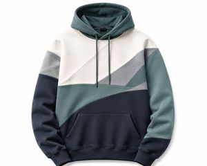 เสื้อฮู้ดผู้ชาย ผ้าฝ้าย 100% แต่งสีตัดต่อแบบแพทช์เวิร์ค ผ้าฟลีซ สวมใส่สบายๆ สำหรับฤดูใบไม้ร่วง ทรงปกติ มีกระเป๋า ผ้าถัก ระบายอากาศได้ดี - Product Image 4