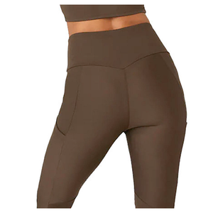 <b>Women</b> Breathable Mid Waist Slim Fit Solid Color Seamless Knee-Length SpandexPolyester <b>Leggings</b> with Stretch for All Seasons - Product Image 6