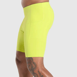Nouveauté : Shorts de compression mi-longs en toile unie sur mesure, haute qualité, pour hommes, vente en gros à prix abordables, services OEM personnalisés - Product Image 5