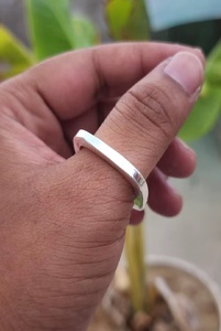 925 <b>Sterling</b> <b>Silver</b> Band <b>Ring</b> Handmade Minimalist Plain Wedding <b>Ring</b> for <b>Men</b> and Women Wholesale Jewelry - Product Image 4