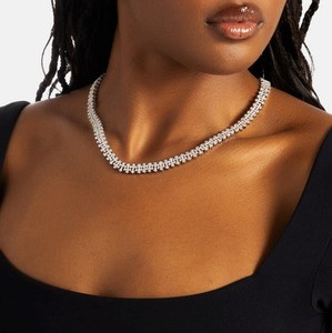 Luxury VVS Moissanite Tennis Necklace 925 Sterling Silver <b>Iced</b> <b>Out</b> Designer Link Necklace for Women - Product Image 5