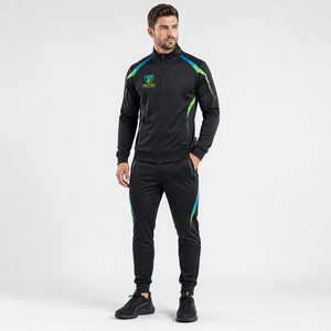 Men Zipper Tracksuit Full Zip Sportswear <b>Athletic</b> Jogging Suit Custom Logo Training Set OEM ODM Manufacturer Wholesale - Product Image 1