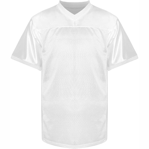 Camiseta de Fútbol Blanca Unisex, Cuello en V, Manga Corta, Malla Transpirable, 100% Poliéster, Corte Regular, para Adultos, Ropa Deportiva para Toda Temporada - Product Image 1