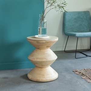 Mesa auxiliar Vandana Lyra Stellar de madera de mango - Product Image 1