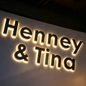 Mur d'image d'entreprise, logo alphabétique, fond LED, enseigne personnalisée, inscription lumineuse, panneau gravé, acrylique, acier inoxydable, garantie 1 an - Product Image 3