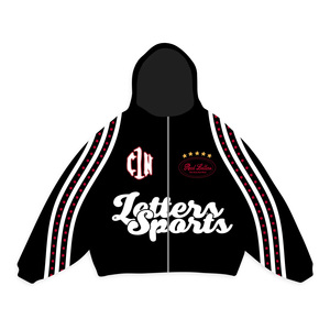 Chaqueta con Capucha y Cremallera Ligera Bordada de Diseño Personalizado para Hombre, Sudadera de Invierno Oversize de Alta Calidad 100% Algodón - Product Image 1