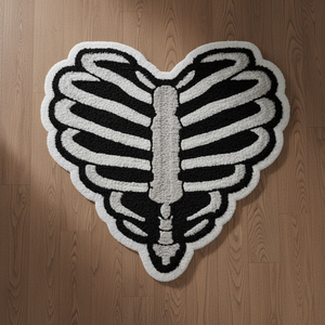 Alfombra de Lana Tejida a Mano con Forma de Pecho de Esqueleto, Suave y Afelpada, Moderna, Antideslizante, para Decoración de Dormitorio o Sala de Estar - Product Image 3