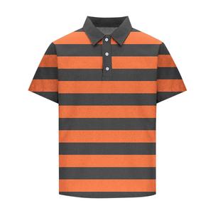 Chemise décontractée à rayures pour homme, à manches courtes, en maille respirante, polyester et élasthanne, séchage rapide, boutonnée, exportée du Bangladesh - Product Image 3