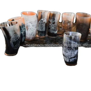 Copa de cóctel de cuerno para beber de ágata hecha a mano de diseño único superventas con grabado intrincado de NEXT in INDIA Artisans - Product Image 2