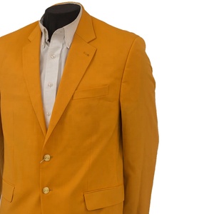 Blazer pour femme Sorority, jaune moutarde, col cranté, simple boutonnage, manches longues, couleur unie, laine et polyester, infroissable - Product Image 5