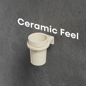 Round Glass Tumbler with Wall Mounted Holder Elegant Circular Toothbrush <b>Cup</b> and Sturdy Metal Support for Bathroom Vanity Sink - Product Image 3