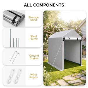 Tenda per Biciclette in Metallo Resistente 3x6 FT, Capanno da Giardino e Deposito Esterno per Auto - Product Image 4