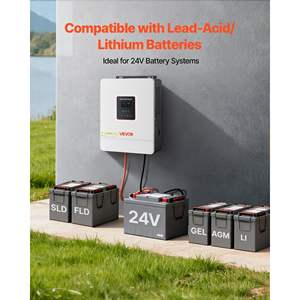 Hybrid 4000W <b>Solar</b> Inverter <b>Charger</b> 24V DC 230V AC Pure Sine Wave Power 120A MPPT <b>Solar</b> <b>Controller</b> WiFi Module Single-Phase Lead - Product Image 5