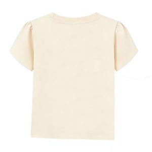 T-shirts en coton biologique tricotés décontractés pour petites filles, hauts à manches courtes à volants, imprimé fruits mignon pour l'été, vente en gros - Product Image 2