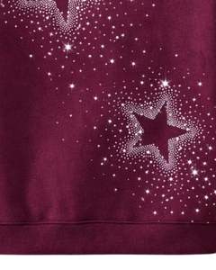 Sudadera con capucha para hombre, extragrande, de forro polar grueso, con estrella de pedrería color burdeos, bolsillo canguro, estilo streetwear personalizado, de fabricante - Product Image 4