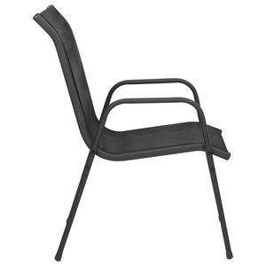 Ensemble de 6 chaises de jardin en acier noir et anthracite avec Textilène, grand mobilier d'extérieur durable - Product Image 5