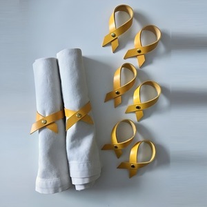 Anneaux de serviette en cuir pour tables de ferme avec détails cousus à la main et toucher luxueux pour sublimer l'expérience culinaire - Product Image 3