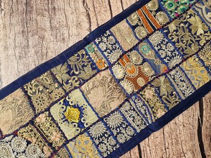 Embroidered Cotton <b>Table</b> <b>Runner</b> With Geometric Pattern Bohemian Style Home Decor From India Hand Washable - Product Image 2