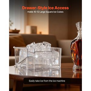 Macchina per il ghiaccio portatile da banco, 22 libbre al giorno, autopulente, con pinza e accesso a cassetto, per cubetti di ghiaccio - Product Image 4